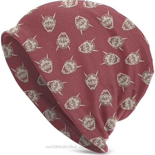 Skullies Beanies Caps Oni Devil Knit Hat Winter Warm Bonnet Hats Men Womens Street Ski Cap