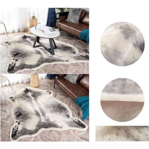 Imitation Animal Skin Carpet Badger Striped Area Rugs And Carpets For Home Living Room Decorate Bedroom Floor Mat Bedside Carpet