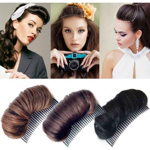HUAYA Synthetic Hair Invisible Bangs Pad High Straight Hair Up Comb False Hair Accessories Natural Hair Extension For Women Wig