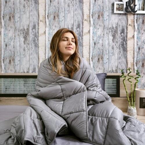 The Better Weighted Blanket Made with Glass Beads Plaid Throw Gravity Blanket for Beds Body Pressure Sleep Sofa Cotton Kint Pink