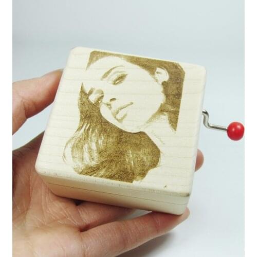 Handmade Nature wood customized photo music box diy special souvenir gift box, birthday wedding Christmas gifts free shipping