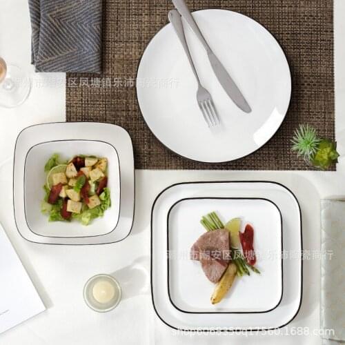 Simple and creative western steak plate set, knife and fork pasta plate, home Nordic personality style plate and tableware