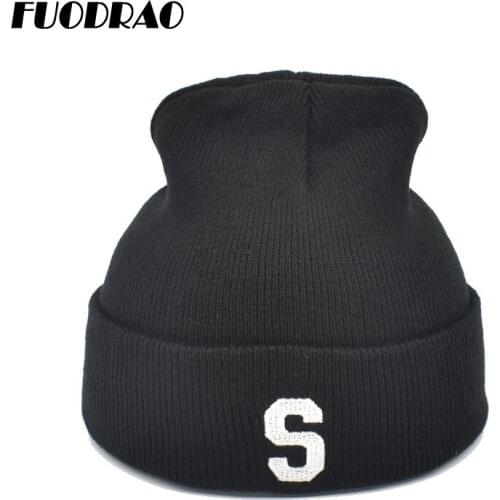 FUODRAO New Women Knitted Skullies Beanies Winter Warm Hats Hemming Hat For Girl Hat Fashion Beanies Caps Thick Female Cap Z16