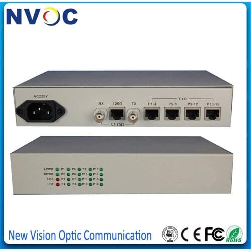 Single 1 E1(75ohm or 120ohm) Protocol Converter to 8ch Voice(RJ45 Port) PCM FXO/FXS Multiplexer,Single Power Supply(220V or 48V)