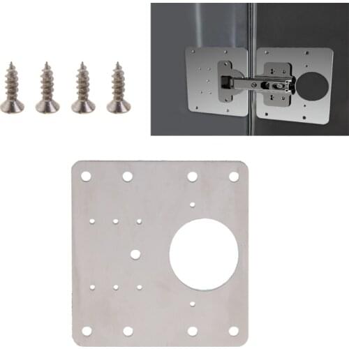 Kitchen Cupboard Hinges w/ Stainless Steel Screws Solid Hinge Hinge Repair Plate for Cabinet Furniture Drawer Window
