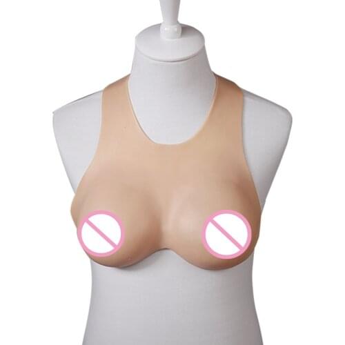 Hang Neck Male Silicone Breast C cup Fake Breast Forms Trandsgender Drag Queen Fake Mother Supplies
