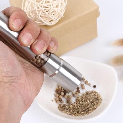 Portable Mill Pepper Mill Stainless Steel Manual Salt and Pepper Shakers-Spice Grinder Kitchen Tool