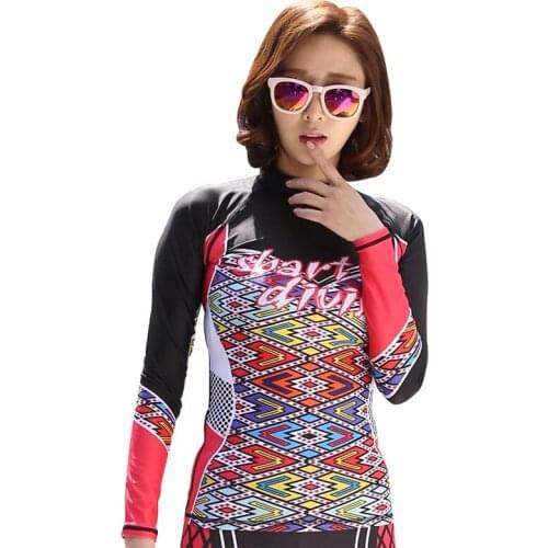 Sbart Women long sleeves Lycra UV Protection Snorkeling Surfing Wetsuit Rashguard Swimwear Yoga Fitness Running Clothing Shirts