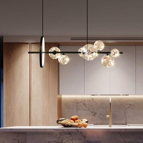 Dining Room Chandelier Modern Minimalist Nordic Glass Lampshade Bar New Starry Living Room Creative Model Room Clothing Store