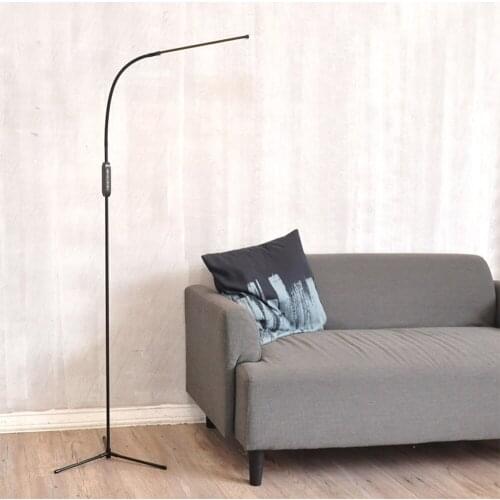 Modern Led Floor Lamp with Remote Dimmable Touch Standing Light with Timer Usb Black Tall Lamp for Reading Bedroom Bedside Study