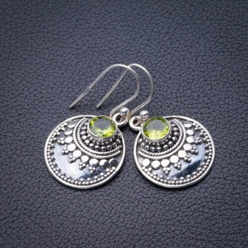 StarGems Natural Peridot Handmade 925 Sterling Silver Earrings 1.25" E0528