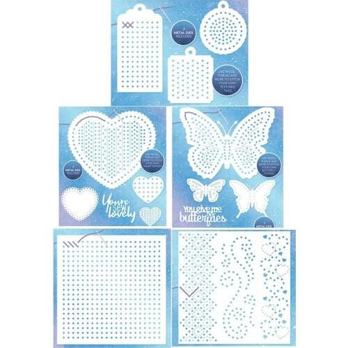Stitch It Collections Butterfly Square Heart Tags Borders Cutting Dies for DIY Scrapbooking Crafts Cards Making New 2020 Diecut