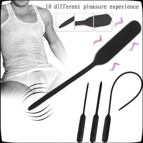 Urethral Dilators 10 Frequency Urethral Vibrator Catheter Penis Plug Sex Toys for Men And Gay Silicone Urethral Dilation -40