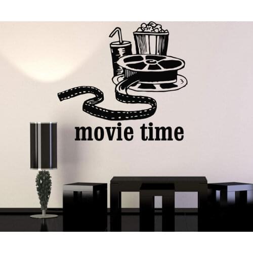 Vinyl Wall Decal Movies Cinema Film Popcorn Room Decor Stickers Mural