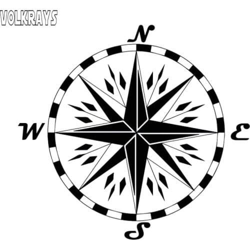 Volkrays Interesting Car Sticker Nswe Compass Wind Rose Motorcycle Accessories Reflective Sunscreen Vinyl Decal,11cm*12cm