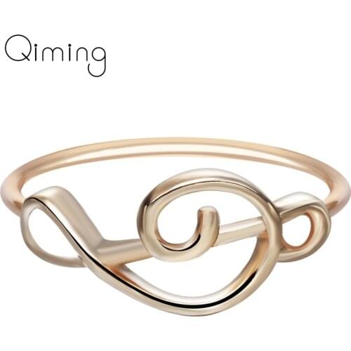 Womens Elegant Musical Note Ring fashion Delicate Dainty Minimalist Hipster Music Girls Rings For Stud Gold Statement Jewelry