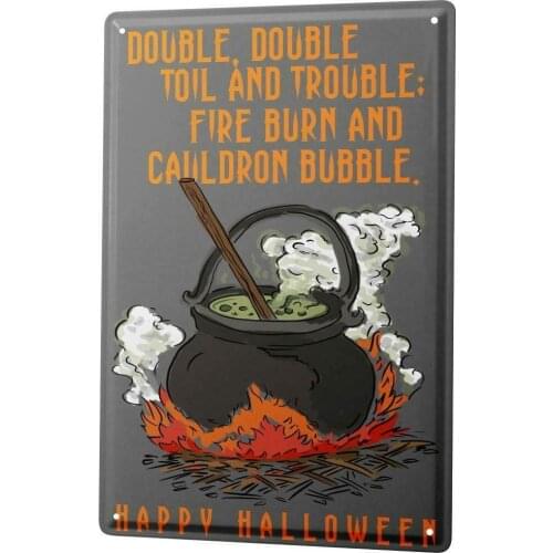 Tin Sign Fun Kitchen Metal Poster Halloween Witches Spell Personalized Home Decoration 20x30cm