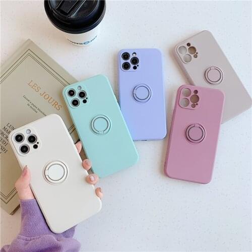 Liquid Silicone Case for iPhone 13 Case Lanyard Ring Holder Cover for iPhone 13 Mini 12 11 Pro Max XR XS X 8 7 6 6S Plus SE 2020