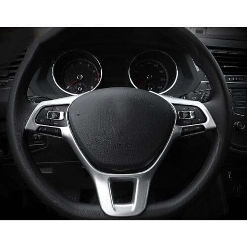1pcs ABS Steering Wheel Trim Cover Steering Wheel Button Cover Car Stickers For Volkswagon VW Tiguan 2016 2017 2018 Accessories