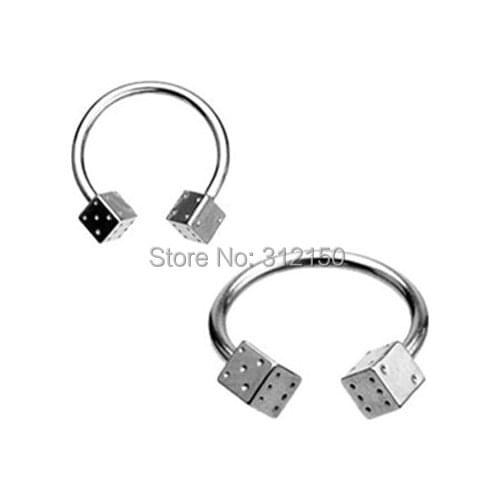 1 piece Big 14mm Free Shipping Stainless steel U Shaped Dice Lip Ring tragus Nose ring Ear Ring C Labret Body Piercing Jewelry