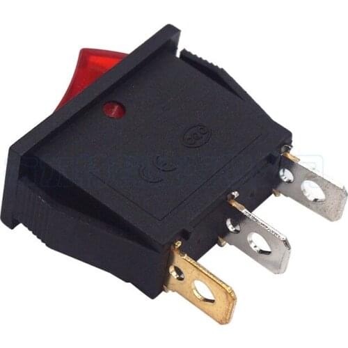 10pcs/lot Red Light 3 Prong SPST Snap Boat Rocker Mini Switch 250V 15A AC 125V 20A 3D Printers Parts KCD3 ON OFF Button Part DIY