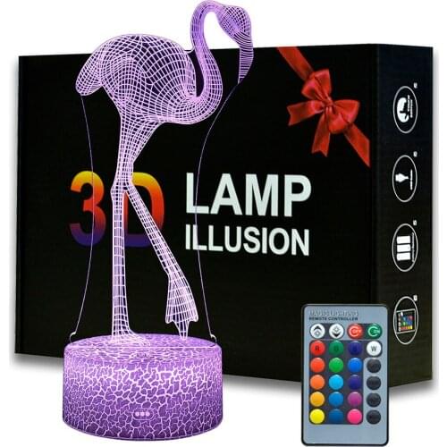 3D Flamingo Night Lamp Desk Set up Lighting Flamingo Decor on the table Light for Kids Bedside Lamp For Birthday Christmas Gift