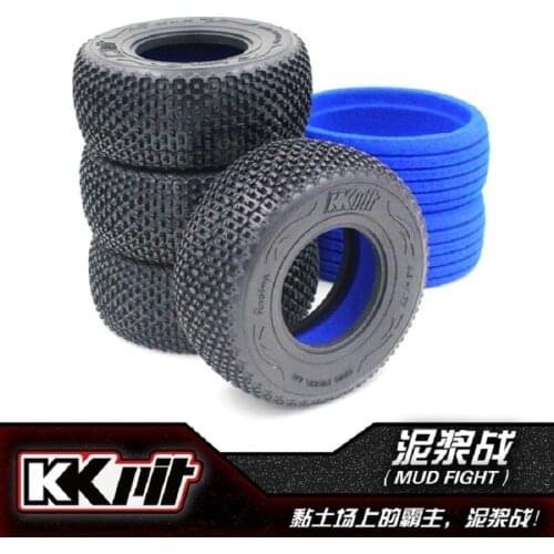4PCS KKPIT 1/10 Short-course Truck Wheel Tires Small Spikes With Race Liner for K1