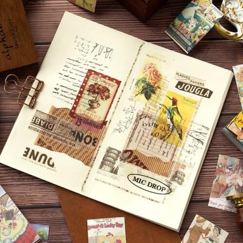 50PCS/pack Creative Pattern Hand Account Decoration Stickers For Scrapbooking Journal Card Background Material