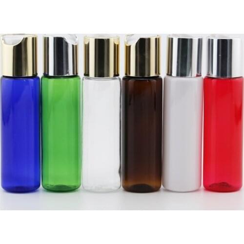 50pcs 30ml Empty Travel Plastic Bottles With Gold Silver Cap Sample Cosmetic Lotion Bottle Skin Care Personal Care Packaging