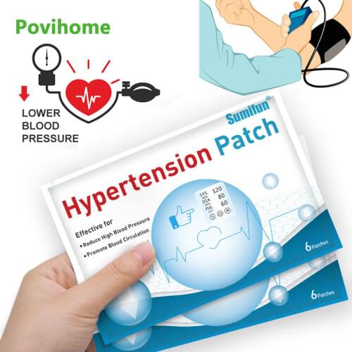 6pcs/bag Hypertension Patch Reduce High Blood Pressure Plaster Clean Blood Vessel Herbal Extract Lower Blood Pressure Patch