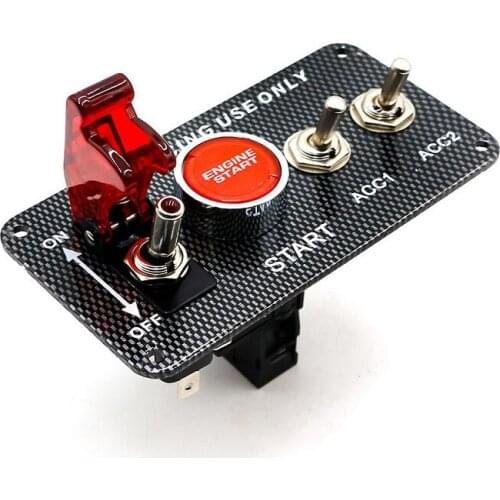 Cars Triple Combination Switch Carbon Fiber Grain Rocker Panel Switch a Multifunctional Ignition Key To Start