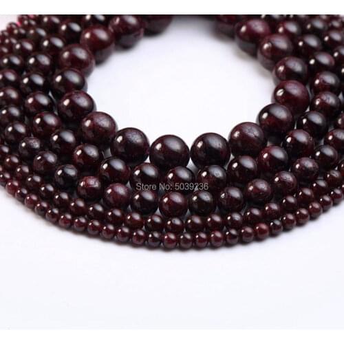 Bulk Wholesale Garnet Beads Dark Red Natural Stone Round Loose Beads for Jewelry Making 4 6 8 10 12mm Necklace Bracelet DIY