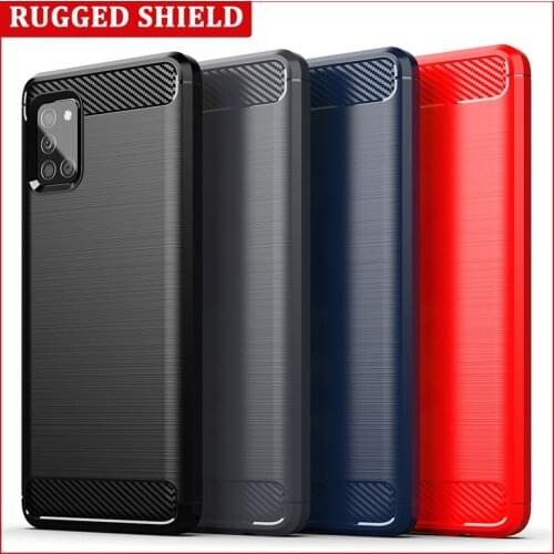 For Samsung Galaxy A31 Carbon fiber Cover Phone Case Bumper Case Full Protection Phone Cover Shockproof Bumper for A51 5G