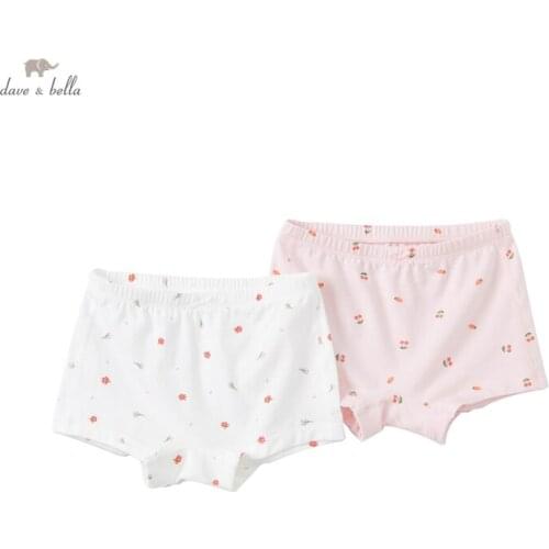 DBJ19287 dave bella baby girls fashion 2 pieces one set cotton cute floral print kids girl panties
