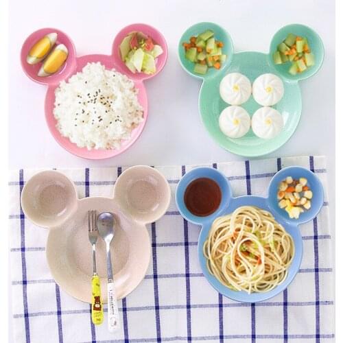 Children Cartoon Plate Baby Dinner Bowl Mouse Bowl for Kid Infant Feeding Bowl Plastic Snack Plate Tableware Dinnerware