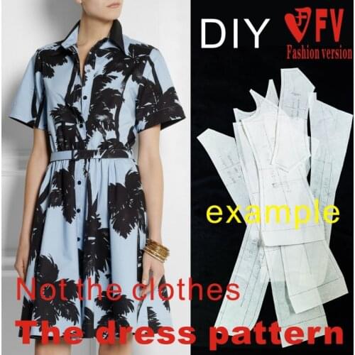 Clothing DIY The dress Dresses Sewing Pattern cutting drawing Womens Dress Sewing Template BLQ-88