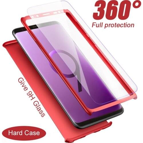 360 Degree Double-Sided Phone Case For Samsung Galaxy A20 A10 M30 A60 A70 A40 J4 CORE A9 2018 A50 A30 M20 M10 Give 9H Glass Case