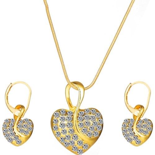 HONONJO Natural White Crystal Stone Jewelry AlloyJewelry Sets For Women Earrings Necklace American Wedding Party Sexy Ring