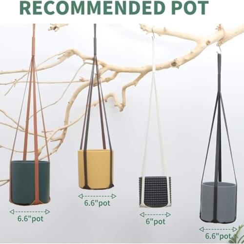 Synthetic Faux PU Leather Garden Plant Hanger Wall Decoration Flower Pot Indoor Outdoor Patio Home Hanging Basket Balcony Decor