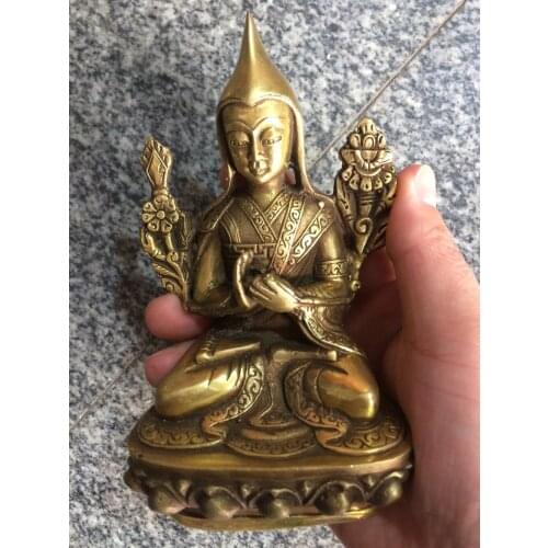 China brass Copper Buddhist tsongkhapa buddha statue,Free Shipping Home decoration metal crafts