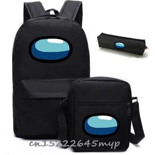 3 Pcs Set Backpack Among Us Prints Knapsack for Teenagers Girls Boys Travel Bagpack Children School Bags