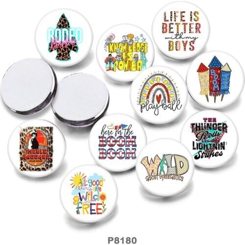 Words 12mm/18mm/20mm/25mm/30mm Round Glass Cabochon Flat Back Making Findings P8180