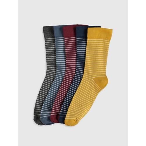 LC Waikiki Male Socket Socks 5'li boys colorful striped stylish cotton casual flexible socks