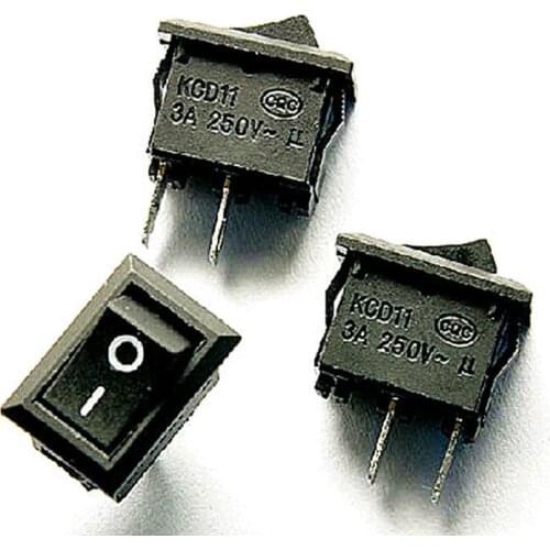 2015 Hot 20pcs AC 250V 3A 2 Pin ON/OFF I/O SPST Snap in Mini Boat Rocker Switch