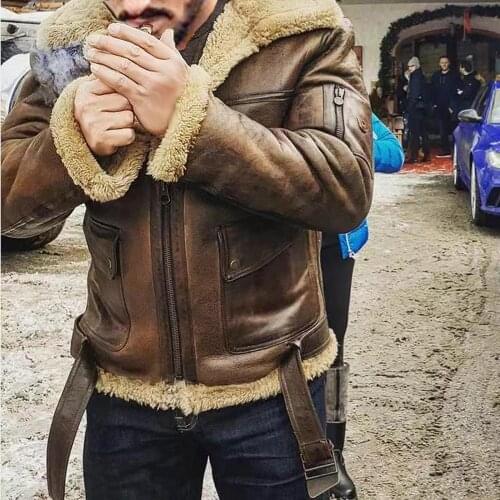 2021Winter Retro Leather Jacket Men Fleece Warm Jackets Coat Mens eather Outwear Male Casual Thicken Windproof Overcoats Jacket