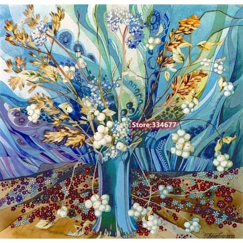 Cross Stitch Kits Oil Painting Flower in a Bottle Needlework Embroidery Crafts 14CT Unprinted DIY Arts Handmade Home Decor