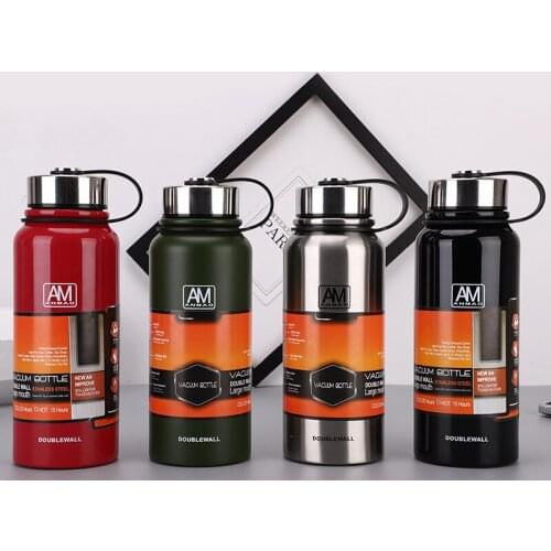 Bpa Free Insulated 610ml To 1500ml Vacuum Flasks Large Capacity Thermals Cup Portable Rope Thermos Water Bottle With Tea Infuser