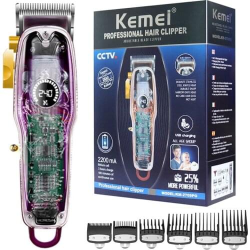 Original LCD adjustable electric hair trimmer men barber shop professional taper lever hair clipper beard haircut 100-240V