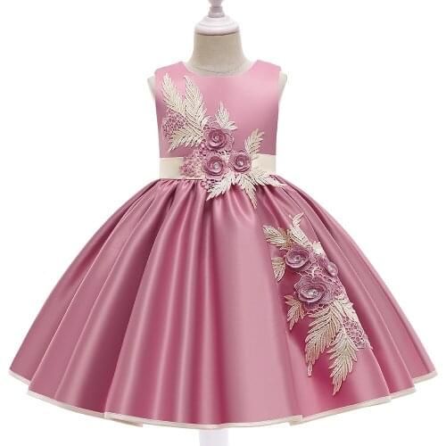 Flower Girl Dresses For Girls O Neck Elegant Kids Party Gowns Appliques Short Wedding Communion Dress with Appliques