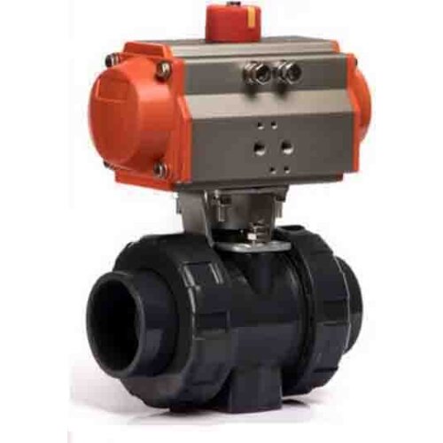 3/4" 2 Pieces Pneumatic PVC Double Union Ball Valve